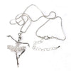 Crystal Little Girl Ballet Dancer Pendant Necklace Rhinestone Charm Necklaces Girls Party Jewelry Gifts