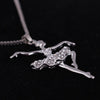 Crystal Little Girl Ballet Dancer Pendant Necklace Rhinestone Charm Necklaces Girls Party Jewelry Gifts