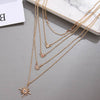 Crystal Necklaces for Women Multilayer Combo Bohemia Gold Charm Necklace Simple Stars Pendant Necklace Female Jewlery