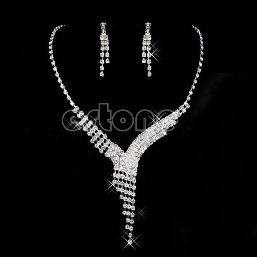 A40-Free-Shipping-Crystal-Rhinestone-Earrings-Necklace-Wedding-Prom-Bridal-Bridesmaid-Jewelry-Set