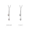 Cubic Zirconia leaves Crystal Pendant Necklace British Coffee Gold Long Neckalce For Women Wedding Party Jewelry