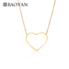 Fashion Cute Chic Ladies 316L Stainless Steel Gold Color Simple Heart Pendant Necklace for Women N3
