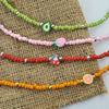 Cute Resin Fruit Pendant Necklace Boho Beaded Choker Korean Sweet Style Avocado Lemon Strawberry Cherry Colar Feminino