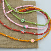 Cute Resin Fruit Pendant Necklace Boho Beaded Choker Korean Sweet Style Avocado Lemon Strawberry Cherry Colar Feminino