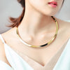 Fashion Cute Women Ladies Female Silver Gold Color Simple Thin 316l Stainless Steel Torque Neck Choker Necklace Jewelry for Sale