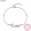 Fashion Design 925 Sterling silver letter Chain Bracelet & Bangles Woman Girl Fine Party Gift Jewelry drop shipping pulseira