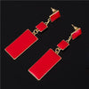 Fashion Design Geometry Gold Color 4 Color Alloy Blue Enamel Drop Earrings For Women Long Earrings On Valentine's D E002