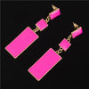 Fashion Design Geometry Gold Color 4 Color Alloy Blue Enamel Drop Earrings For Women Long Earrings On Valentine's D E002
