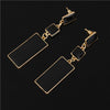 Fashion Design Geometry Gold Color 4 Color Alloy Blue Enamel Drop Earrings For Women Long Earrings On Valentine's D E002