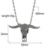 Domineering Gothic Skull Bull Head Pendants Necklace Women Men Punk Rock Neck Chain Hip Hop Jewelry Gift For Friends