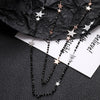 Double Layer Black Crystal Beads Necklace For Women Stainless Steel Star Choker Necklace Women's Jewelry femme Bijoux