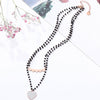 Double Layer Crystal Heart Charms Choker Necklace for Woman Seaside Beaded Bijoux Necklace Jewelry Gifts