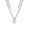 Double Layer Crystal Heart Charms Choker Necklace for Woman Seaside Beaded Bijoux Necklace Jewelry Gifts