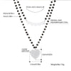 Double Layer Crystal Heart Charms Choker Necklace for Woman Seaside Beaded Bijoux Necklace Jewelry Gifts