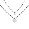 Double Layer Crystal Heart Charms Choker Necklace for Woman Seaside Beaded Bijoux Necklace Jewelry Gifts