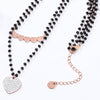 Double Layer Crystal Heart Charms Choker Necklace for Woman Seaside Beaded Bijoux Necklace Jewelry Gifts
