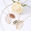 Double Layer Crystal Hollow Leaves Pendant Necklaces for Women Gold Slivery Snake Chain Long Necklace Statement Jewelry