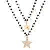 Double Layer Zirconia Star Pendant Necklace for Woman Summer Sexy Delicate Clavicle Golden Chain Necklace Girls Jewelry