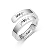 Double layer Rings Open Adjustable Steel Finger Rings For Men Women Letter Keep Going Engagement Female Finger Jewelry