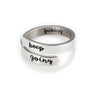 Double layer Rings Open Adjustable Steel Finger Rings For Men Women Letter Keep Going Engagement Female Finger Jewelry