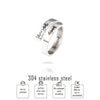 Double layer Rings Open Adjustable Steel Finger Rings For Men Women Letter Keep Going Engagement Female Finger Jewelry