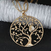 Drop Pendant Necklace  Women Zinc Alloy Owl Tree of Life Round Pendant Necklace Clavicle Chain Jewelry