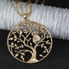 Drop Pendant Necklace  Women Zinc Alloy Owl Tree of Life Round Pendant Necklace Clavicle Chain Jewelry