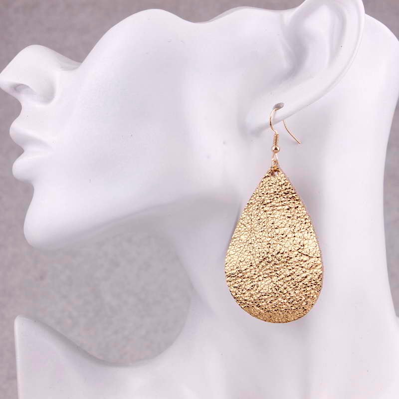 Fashion Earing for Women 2020 Wholesale Genuine Leather Earrings Gold Jewelry Statement Teardrop Earring Vintage boucle oreilles