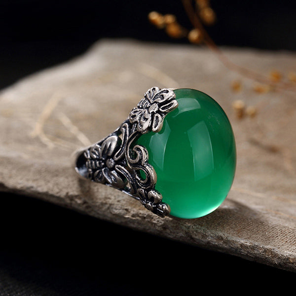 Fashion Elegant Butterfly Plum Blossom Carnelian Garnet Corundum Open Ring 925 Sterling Silver Women Jewelry