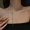 Elegant Crystal Cuff Wave Collar Necklace Waterdrop Pendant Open Choker Necklace For Statement Party Jewelry