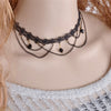 Ethnic Crystal Choker Necklace Women Black Pendant Crystal Rope Chain Lace Choker Necklace Vintage Jewelry For Women