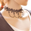 Ethnic Crystal Choker Necklace Women Black Pendant Crystal Rope Chain Lace Choker Necklace Vintage Jewelry For Women
