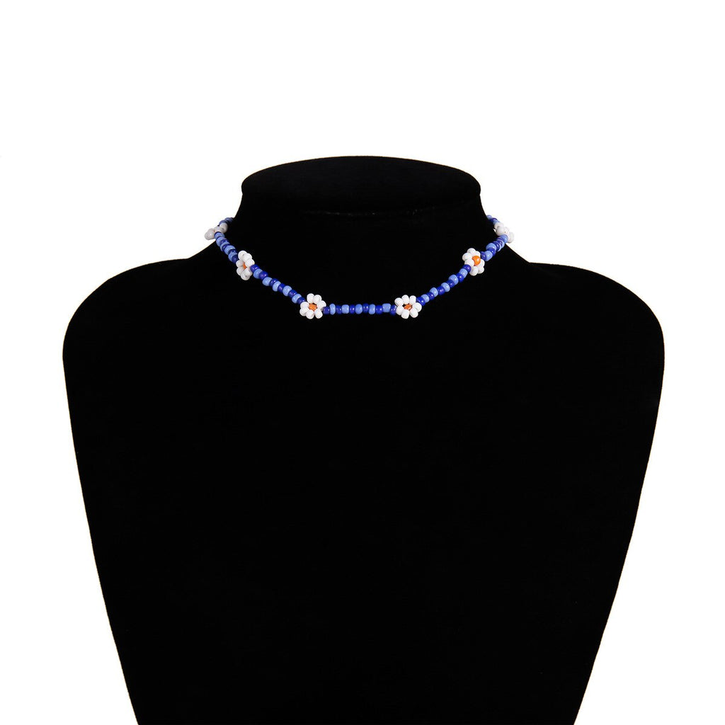 Ethnic Plastic Strand Necklaces Womens Bohemian Color Beads Measle Weaving Flowers Geometric Necklaces Jewelry for Girls