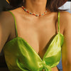 Ethnic Plastic Strand Necklaces Womens Bohemian Color Beads Measle Weaving Flowers Geometric Necklaces Jewelry for Girls