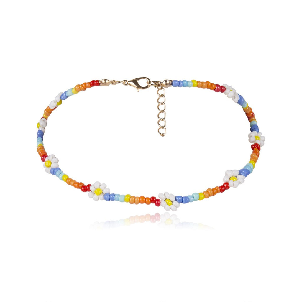 Ethnic Plastic Strand Necklaces Womens Bohemian Color Beads Measle Weaving Flowers Geometric Necklaces Jewelry for Girls