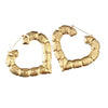Ethnic Style Geometric Hoop Earrings For Women Gold Color Stainless Steel Bamboo Punk Women Big Hollow Creole Bijoux