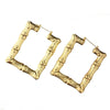 Ethnic Style Geometric Hoop Earrings For Women Gold Color Stainless Steel Bamboo Punk Women Big Hollow Creole Bijoux