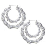 Ethnic Style Geometric Hoop Earrings For Women Gold Color Stainless Steel Bamboo Punk Women Big Hollow Creole Bijoux