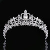 Fashion European Styles Silver Hair Jewelry Pearl Crystal Tiaras And Crowns For Bride Wedding Women Handmade Hair Accessories