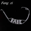 European and American small letter combination beibeirhine Crystal Necklace exquisite lady Necklace Party Gift