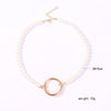 Exaggerated Imitation Pearl Round Circle Pendant Choker Necklace Women Lady Geometric Clavicle Necklace Jewelry YN1595