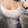 Feather Necklaces for Women Long Sweater Chain Jewelry Gifts Leaf Pendants Chocker Necklace Bijoux
