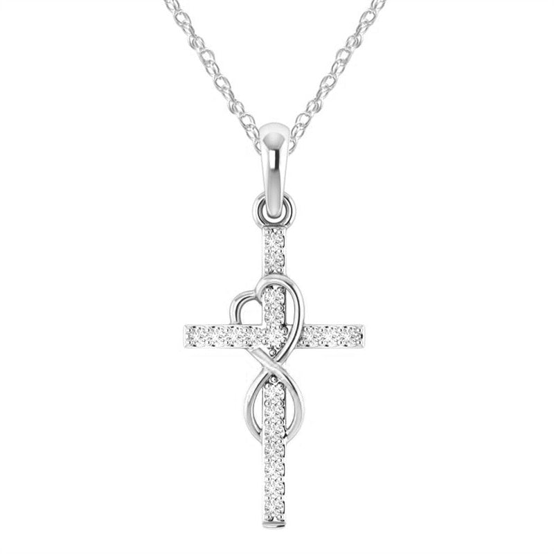 Female Cross Pendants Necklace Gold Color Crystal Jesus Cross Pendant Necklace For Women Jewelry For Men/Women
