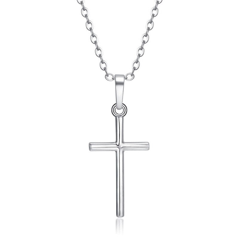 Female Cross Pendants  Gold Black Color Crystal Jesus Cross Pendant Necklace Jewelry For Men/Women