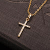Female Cross Pendants  Gold Black Color Crystal Jesus Cross Pendant Necklace Jewelry For Men/Women