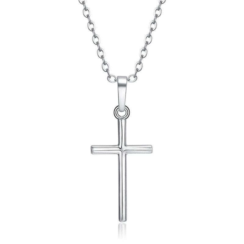 Female Cross Pendants  Gold Black Color Crystal Jesus Cross Pendant Necklace Jewelry For Men/Women