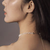 Female Simple OL Temperament Fresh Water Pearl Woven Choker Chain Adjustment Short Chocker Necklace