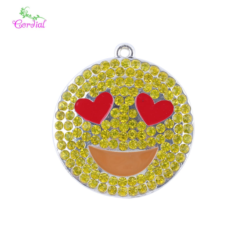 Fashion Fine Jewelry 1pcs With Chain Alloy Character Pendant Charms Face Pendant For Kids Necklaces Pendant Key Chain Accessory