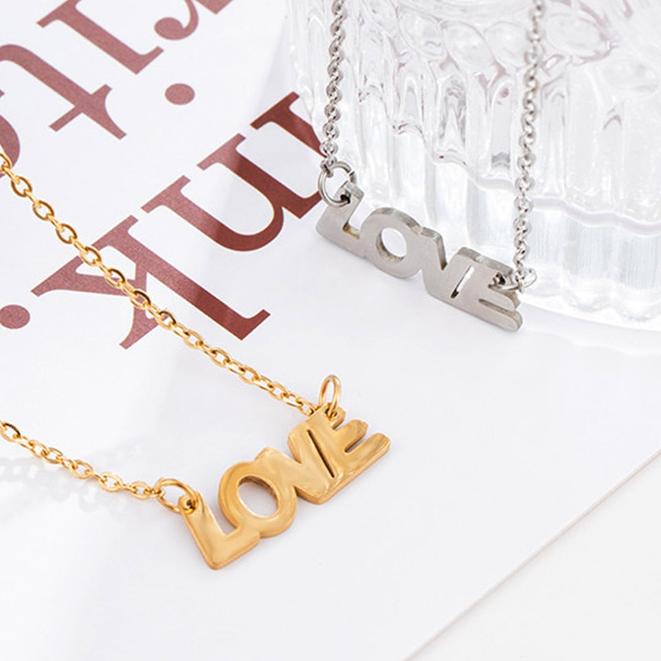 Fine Love Heart Envelope Letter Gold Choker Necklace Stainless Steel Necklaces Pendant Charms Minimalist Jewelry Gifts