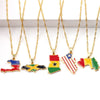 Flag Map Necklace Guinea Ghana Liberia Sonya Sea Floor Jamaica Africa Map Necklace For Man Women Collar Jewelry Gifts